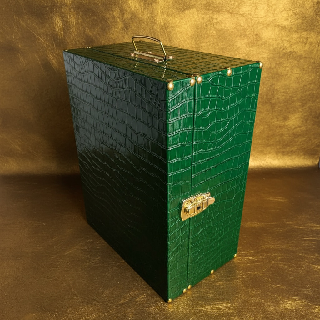 Emerald Croc Leather Trunk — Grande · 2