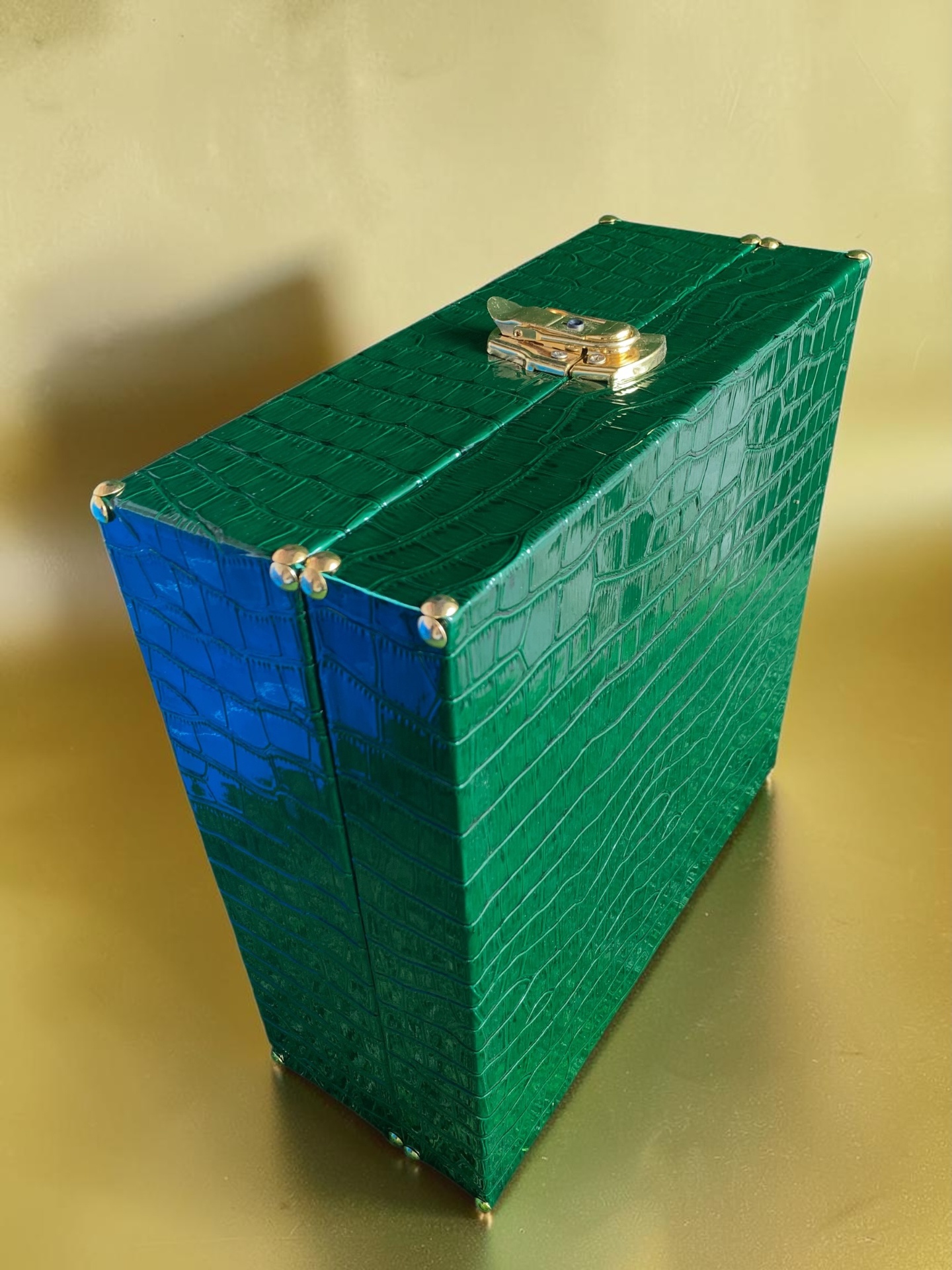 Emerald Croc Leather Trunk · 2