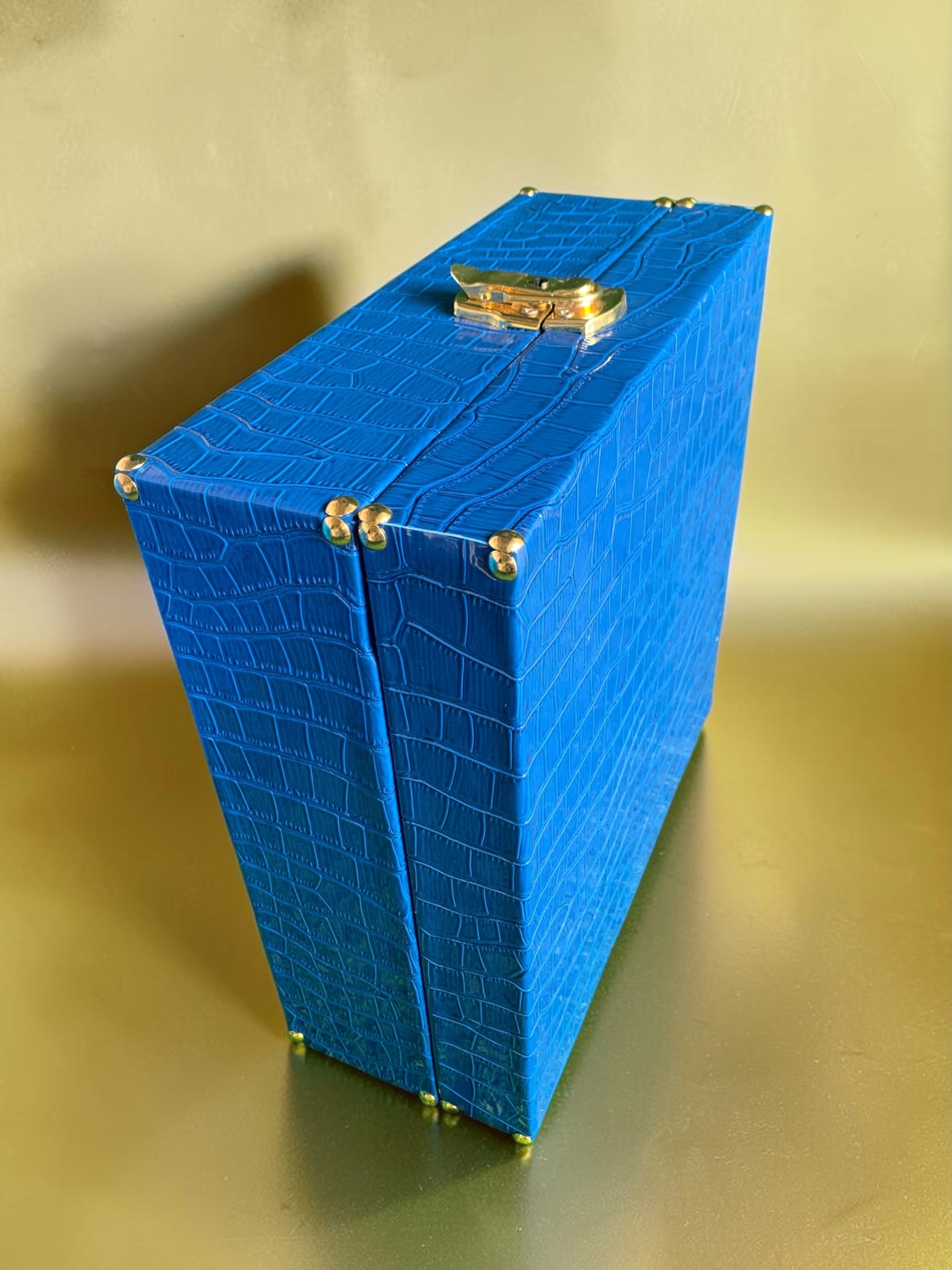 Cobalt Croc Leather Trunk · 2